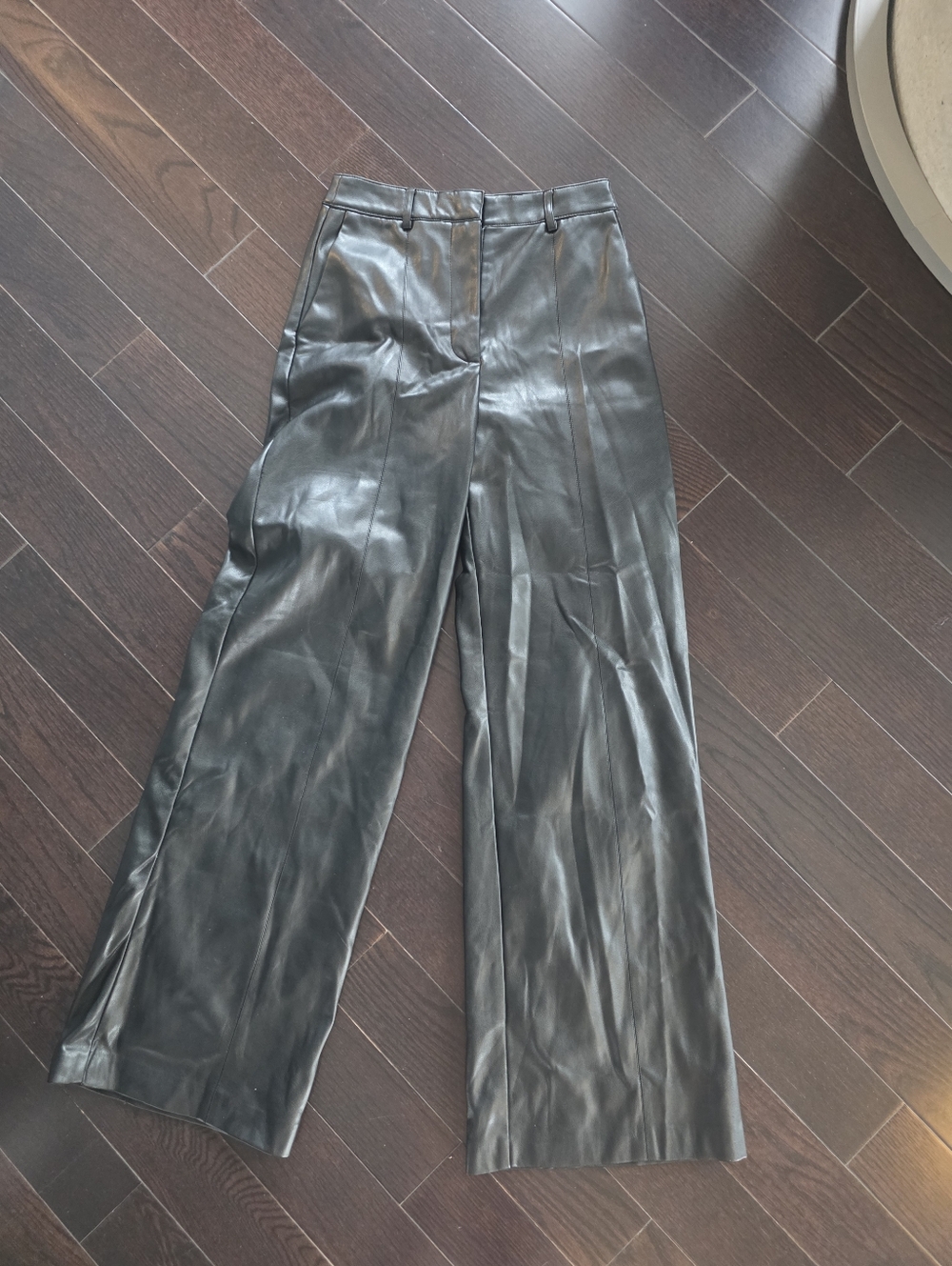 Dynamite Black Faux Leather Wide-Leg Pants - Picture 2 of 9